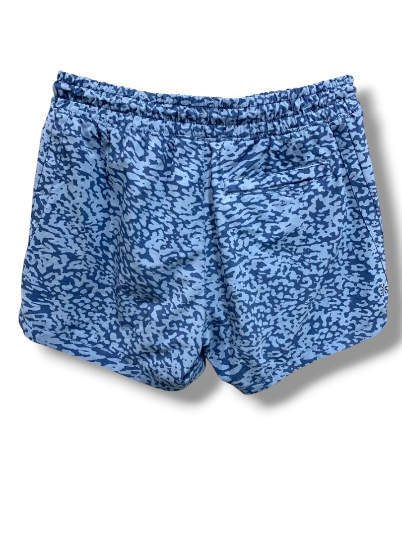 Size XXL (16) Athleta Girl Pull On Athletic Shorts Zip Pockets Blue Print All Play 3" Short