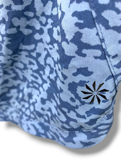 Size XXL (16) Athleta Girl Pull On Athletic Shorts Zip Pockets Blue Print All Play 3" Short