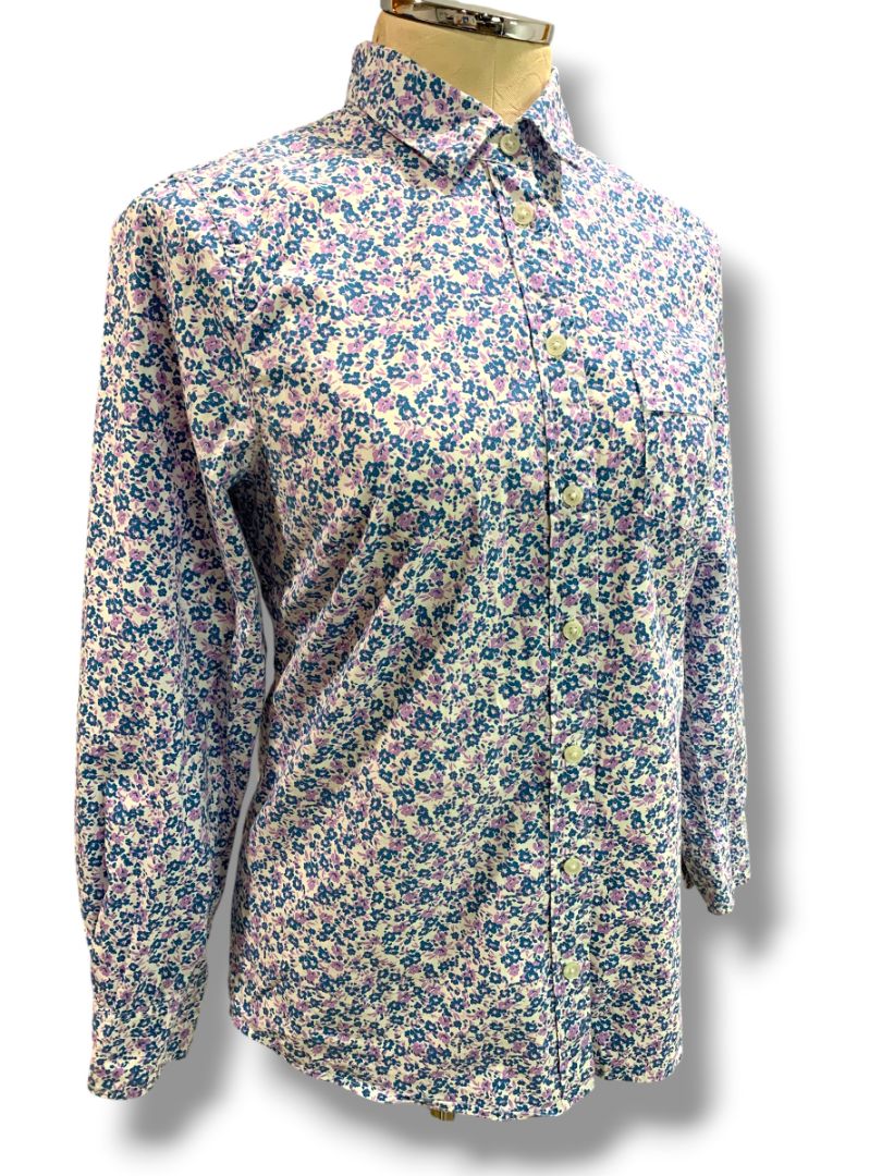 Size XS J.Crew Womens Floral Button Up Shirt Blue Purple