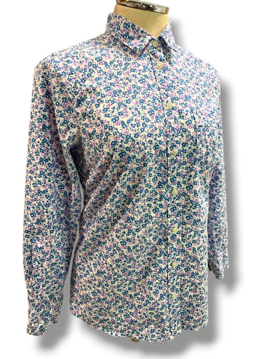 Size XS J.Crew Womens Floral Button Up Shirt Blue Purple