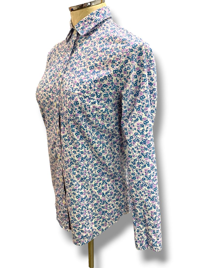 Size XS J.Crew Womens Floral Button Up Shirt Blue Purple