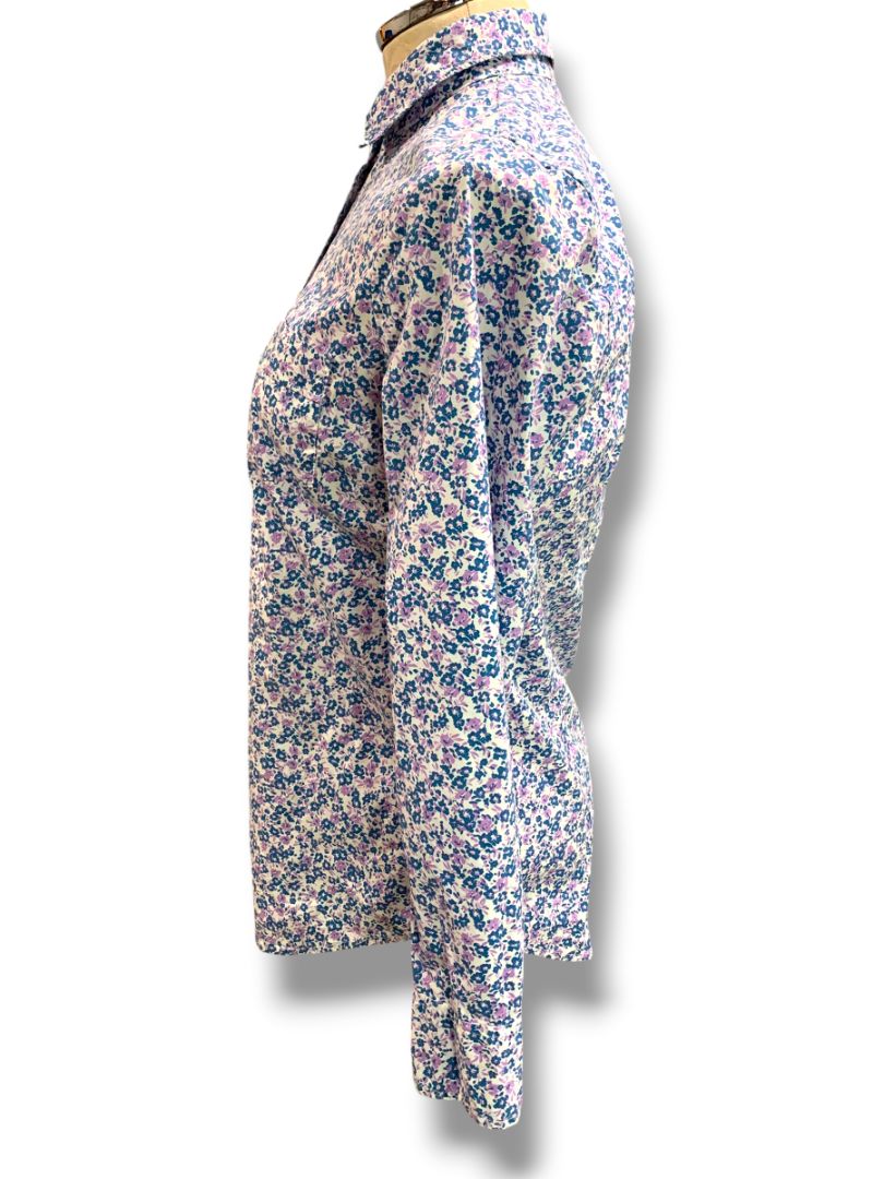 Size XS J.Crew Womens Floral Button Up Shirt Blue Purple