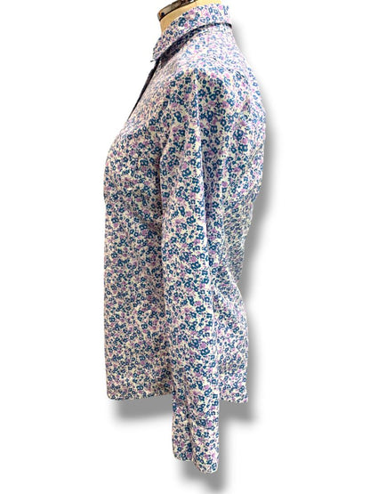 Size XS J.Crew Womens Floral Button Up Shirt Blue Purple