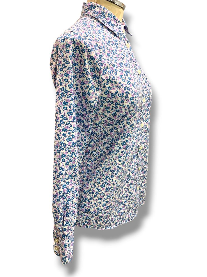 Size XS J.Crew Womens Floral Button Up Shirt Blue Purple