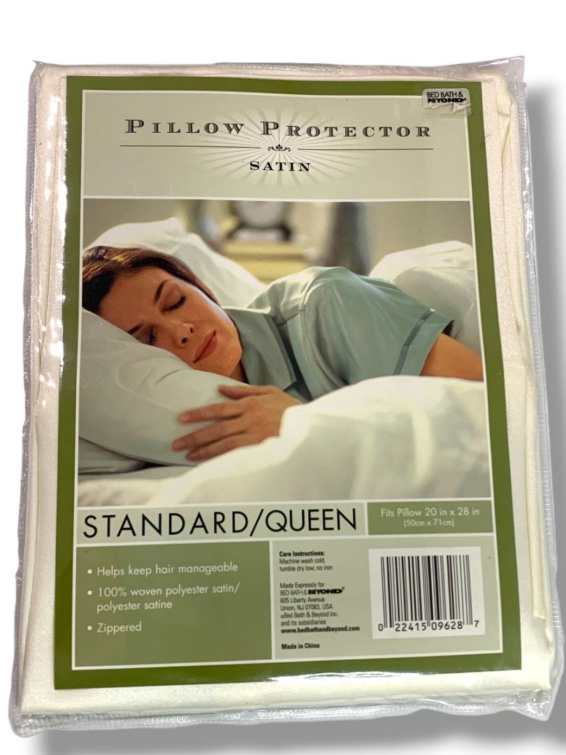 Satin Pillow Protector Standard Queen New Fits Pillow 20 x 28" Zippered