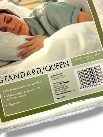 Satin Pillow Protector Standard Queen New Fits Pillow 20 x 28" Zippered