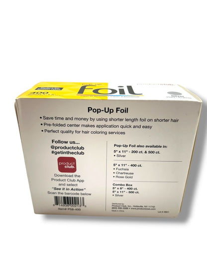 Product Club Pop-Up Foil 400 Count Box Silver 5" x 8" Salon New