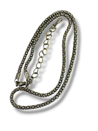 Silvertone Chain Necklace Round 17" + 2.5" Extender Lobster Clasp