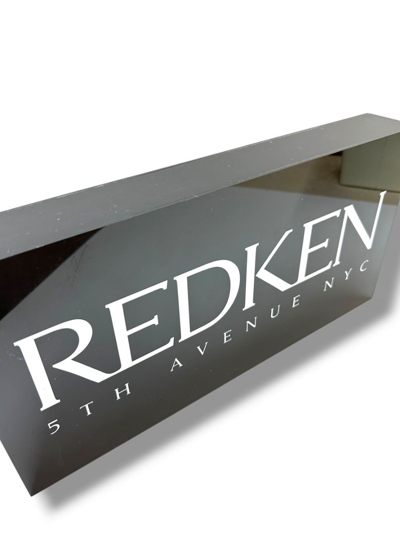 Redken 5th Avenue NYC Black Dimensional Acrylic Wall Sign 20"l