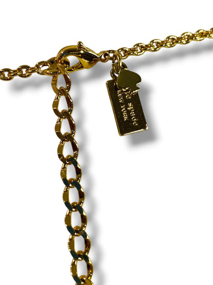 Kate Spade Enameled Garden Necklace Goldtone Cream Floral 16" + 3" Extender