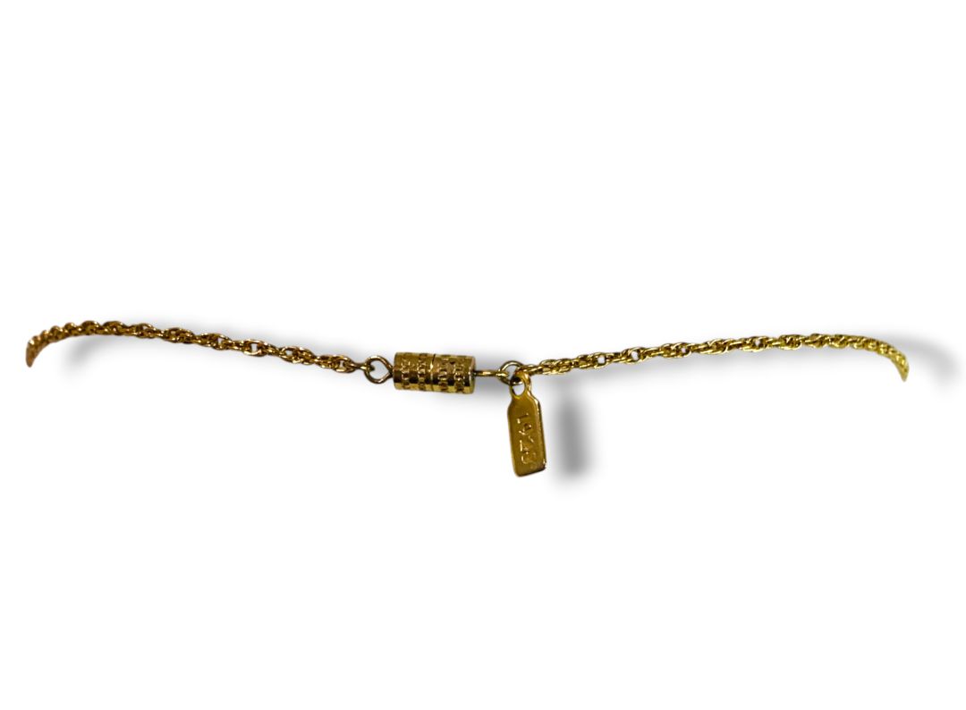 1928 Brand Goldtone Necklace Retro Pendant 17" Screw Barrel Clasp