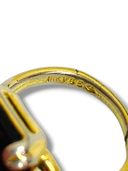 Size 7 Gold Elecroplate Ring Emerald Cut Faux Gem