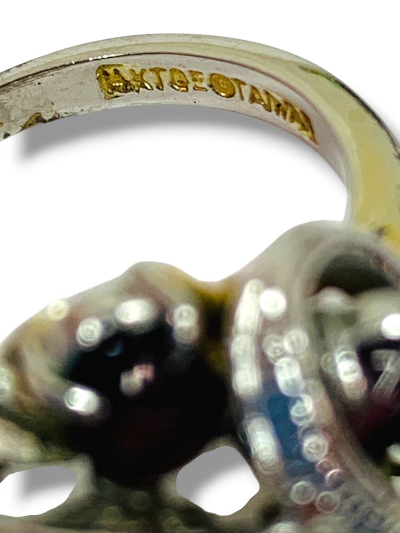 Size 8 Silvertone Purple 4kt Gold Electroplate Ring