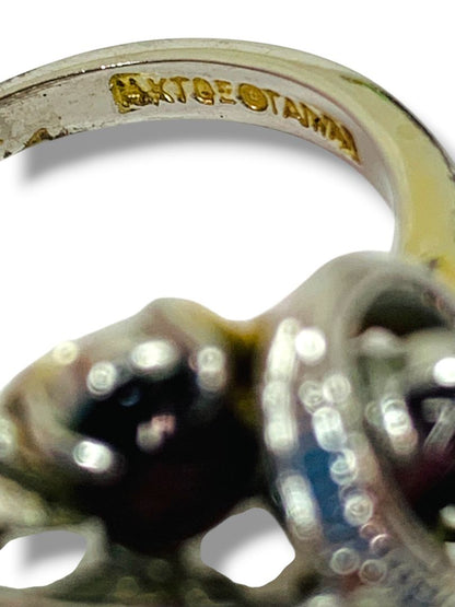 Size 8 Silvertone Purple 4kt Gold Electroplate Ring