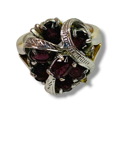 Size 8 Silvertone Purple 4kt Gold Electroplate Ring