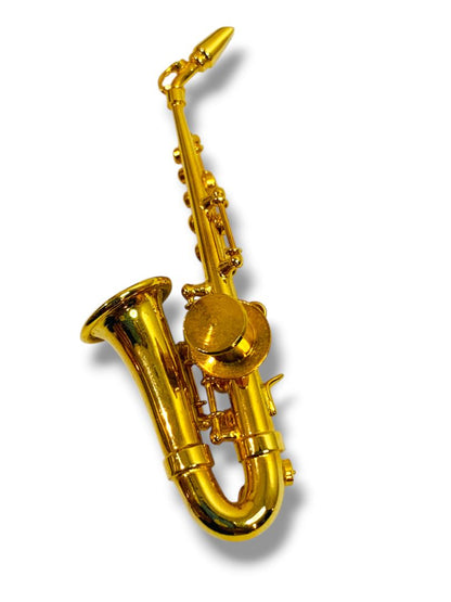 Goldtone Saxophone Pin Jewelry 2.5" Musical Instrument