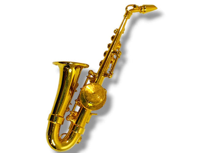 Goldtone Saxophone Pin Jewelry 2.5" Musical Instrument