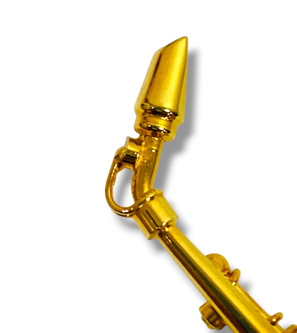 Goldtone Saxophone Pin Jewelry 2.5" Musical Instrument
