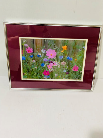 Wild Flowers by Debra M Gaines Signed Print Matted and Framed 17" x 12.5"
