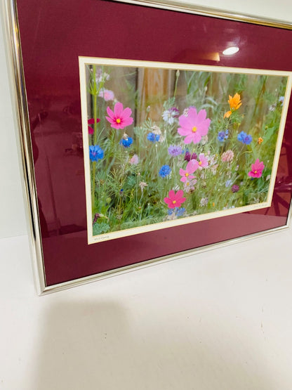 Wild Flowers by Debra M Gaines Signed Print Matted and Framed 17" x 12.5"
