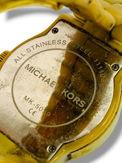 Michael Kors Womens Watch 37mm Gold Tone Champagne Dial MK-5039 For Parts Not Working