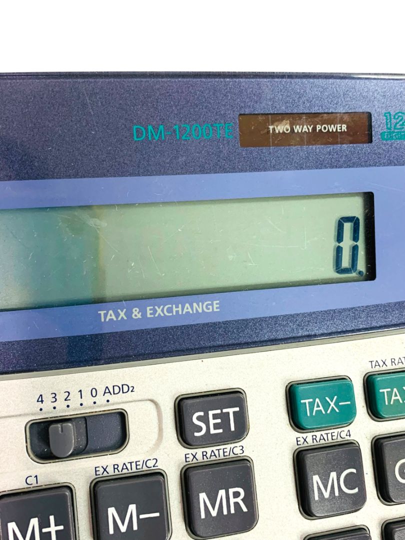 CASIO DM-1200TE Two Way Power Tax & Exchange Calculator 12 Digits Large Buttons