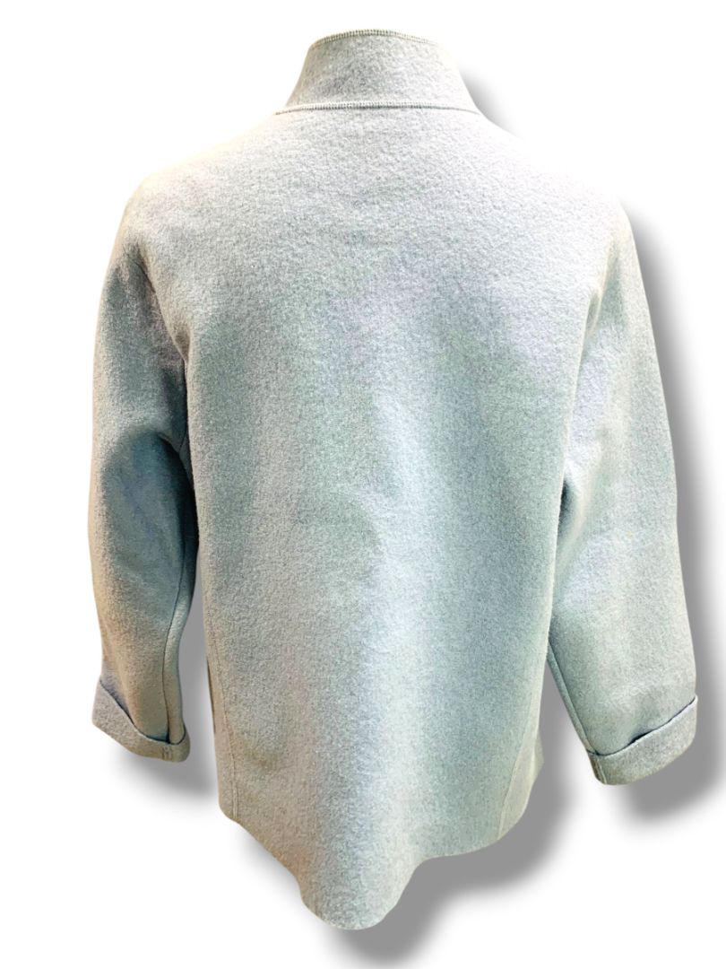 Size XL Eileen Fisher Womens Gray Blue Wool Full Zip Up Jacket