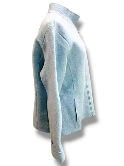 Size XL Eileen Fisher Womens Gray Blue Wool Full Zip Up Jacket