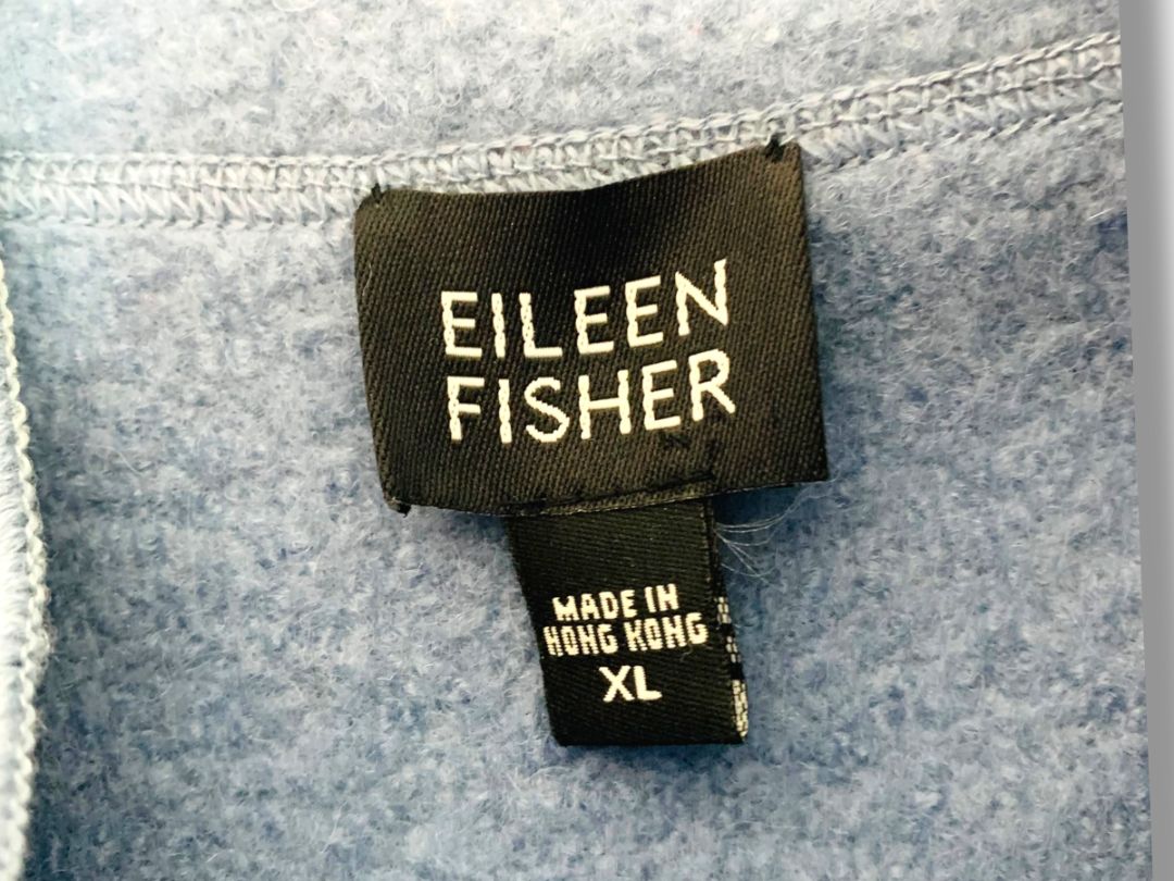 Size XL Eileen Fisher Womens Gray Blue Wool Full Zip Up Jacket