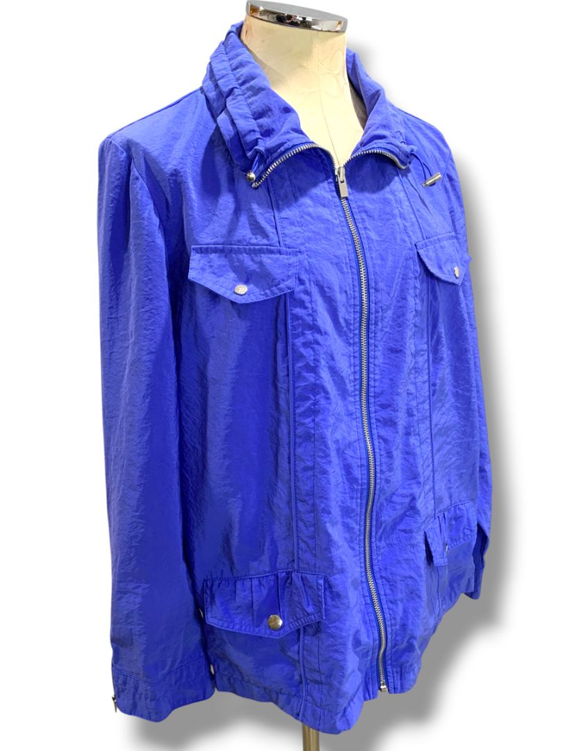 Size XL Zenergy by Chicos Womens Blue Zip Up Windbreaker Jacket