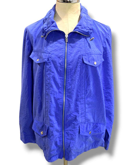 Size XL Zenergy by Chicos Womens Blue Zip Up Windbreaker Jacket