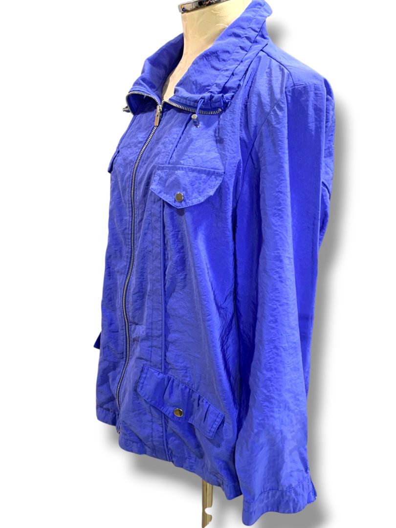 Size XL Zenergy by Chicos Womens Blue Zip Up Windbreaker Jacket