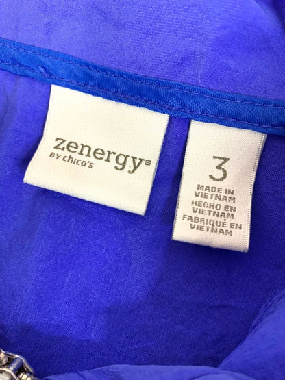 Size XL Zenergy by Chicos Womens Blue Zip Up Windbreaker Jacket