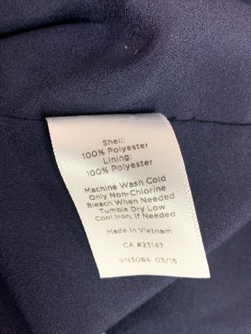 Size XL Talbots Womens Navy Blue Button Up Shirt Textured Dots Lined