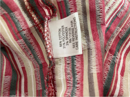 Size 2X Breckenridge Woman Striped Button Up Shirt Red Gray