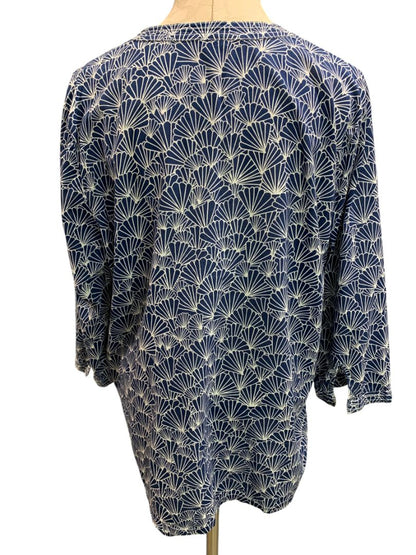 Size XL Talbots Womens Pullover Lightweight Shirt Blouse Blue White
