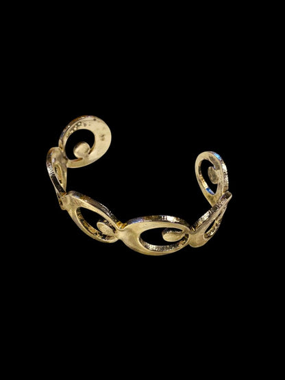 Vintage Silverplate Bangle Cuff Bracelet Circle Design