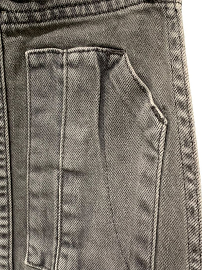 Size 26 Pilcro Womens Gray Denim Overalls Crop Distressed Hem