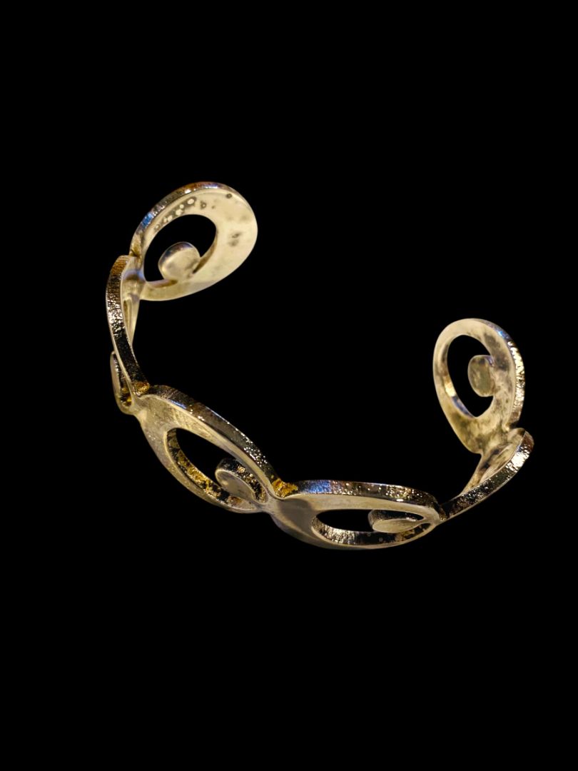 Vintage Silverplate Bangle Cuff Bracelet Circle Design