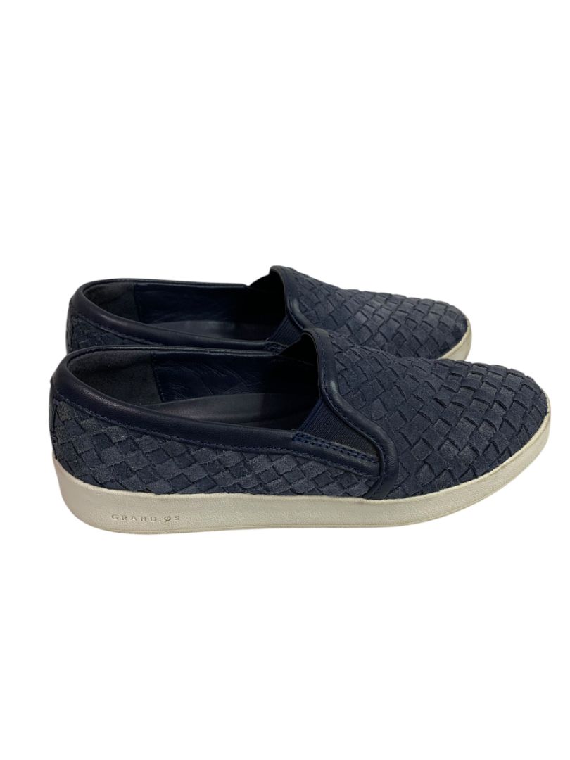 Size 6 Cole Haan Womens Grand Pro Woven Blue Leather Slip On Shoes W14245