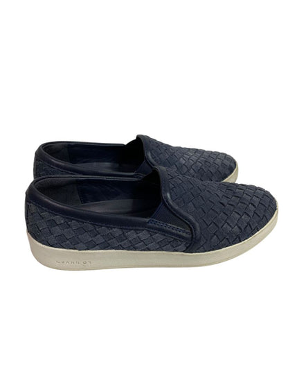 Size 6 Cole Haan Womens Grand Pro Woven Blue Leather Slip On Shoes W14245