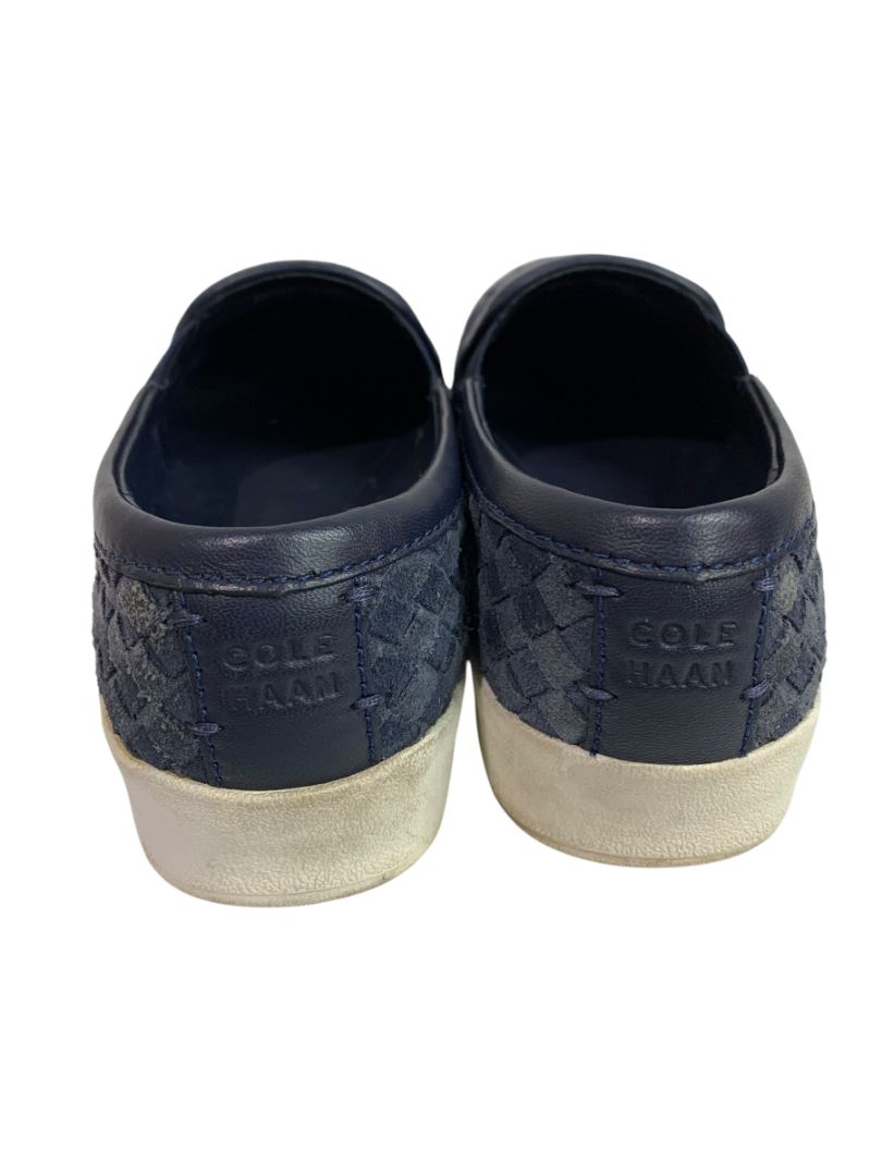 Size 6 Cole Haan Womens Grand Pro Woven Blue Leather Slip On Shoes W14245