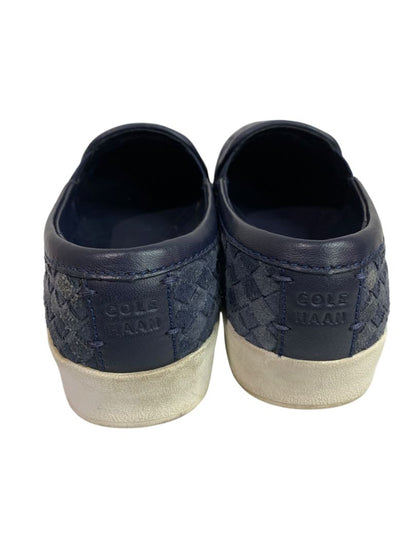 Size 6 Cole Haan Womens Grand Pro Woven Blue Leather Slip On Shoes W14245