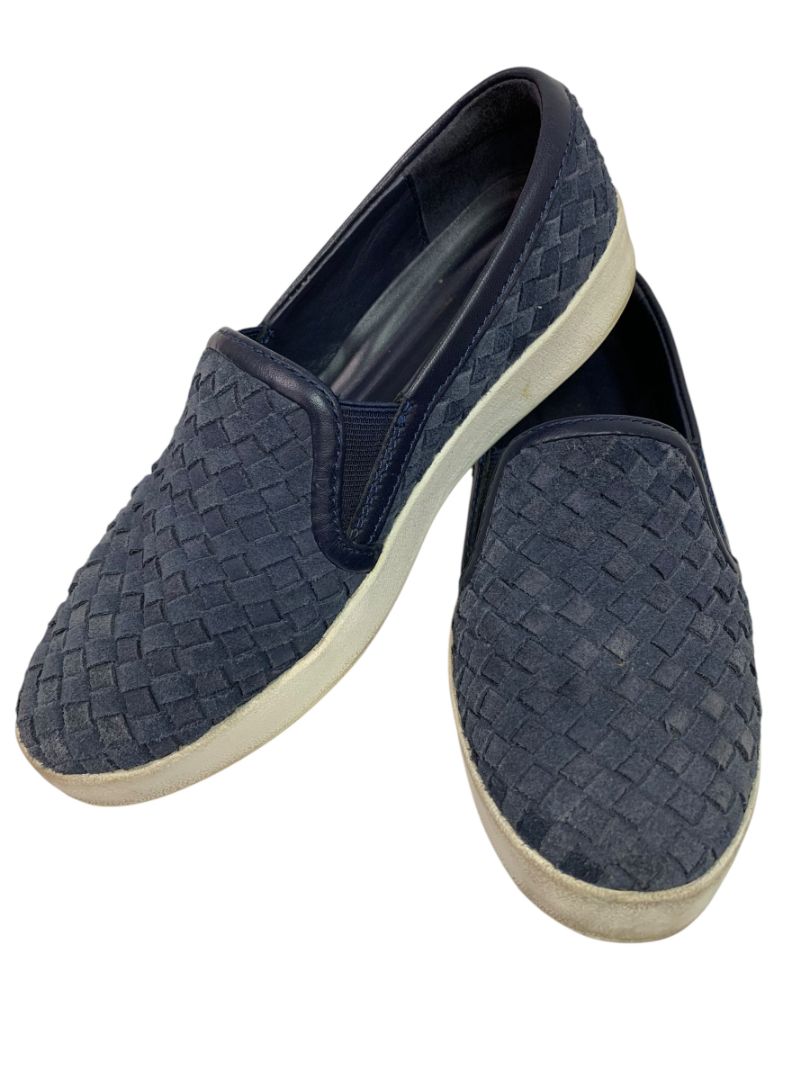 Size 6 Cole Haan Womens Grand Pro Woven Blue Leather Slip On Shoes W14245