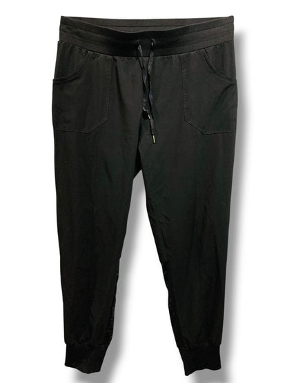 Large Kyodon Womens Black Pull On Athletic Joggers Elastic Drawstring
