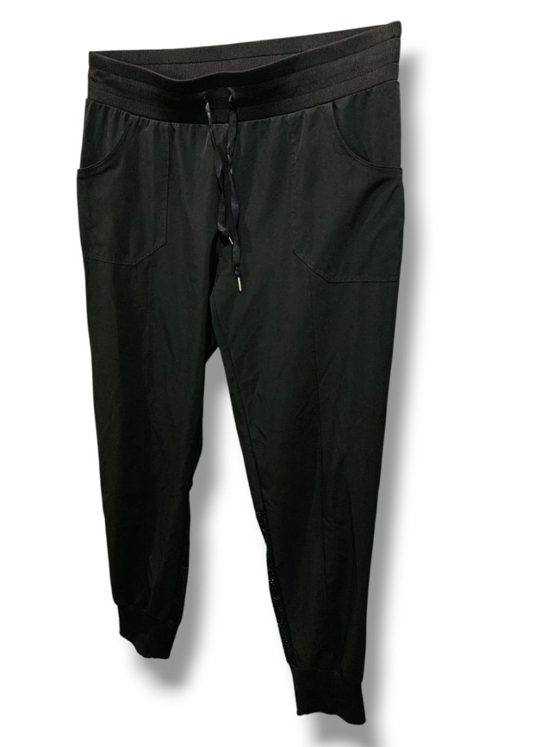 Large Kyodon Womens Black Pull On Athletic Joggers Elastic Drawstring