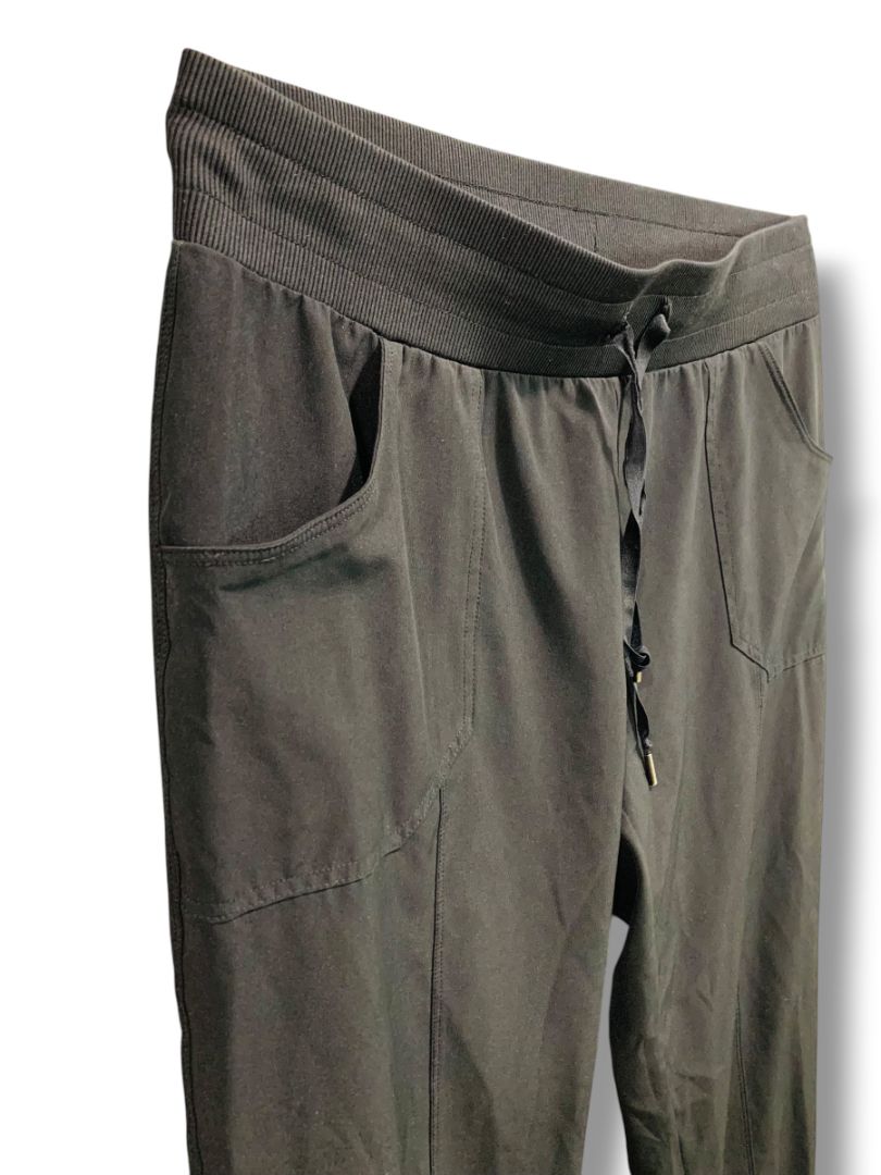 Large Kyodon Womens Black Pull On Athletic Joggers Elastic Drawstring