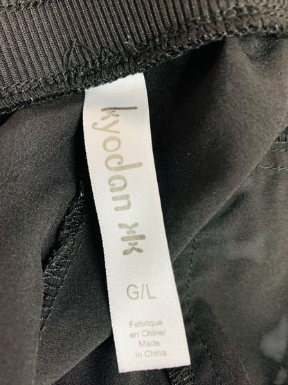 Large Kyodon Womens Black Pull On Athletic Joggers Elastic Drawstring