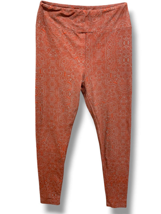 One Size LulaRoe Leggings Burgundy Gray Pattern Soft Womens