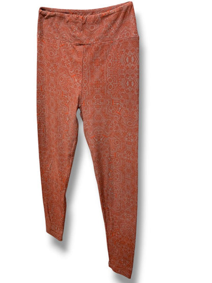 One Size LulaRoe Leggings Burgundy Gray Pattern Soft Womens